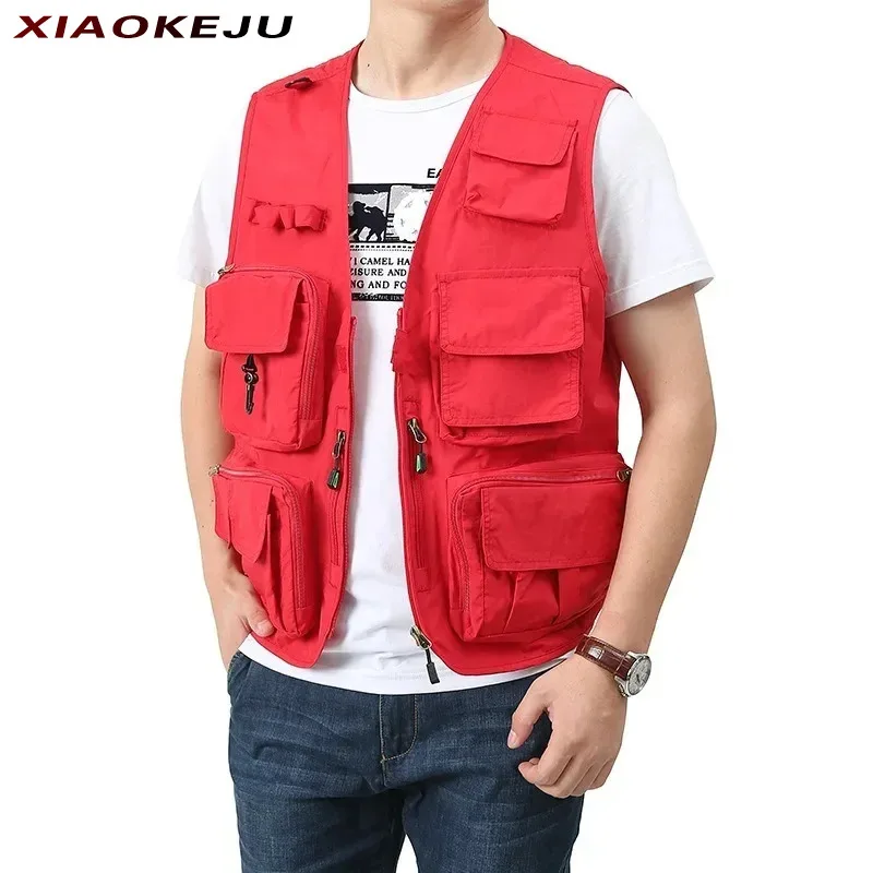 

Jacket Men Hunting Working Embroidered Multi-pocket Vest Clothing Mountaineering Fashion Motorcyclist Luxury Sleeveless Men's