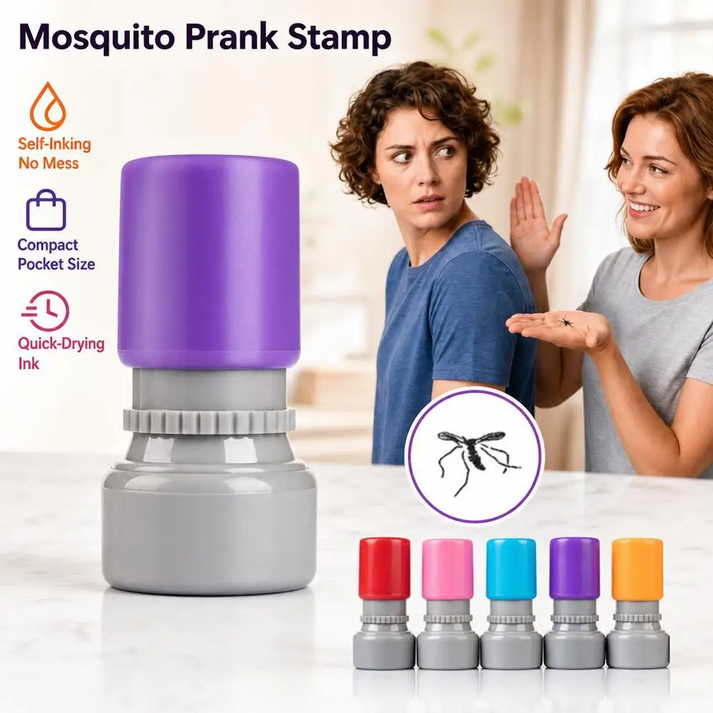 1pc Funny Mosquito Stamp Practical Joke Toy Cartoon Bug Design Novelty Insect Gift Stamps Scrapbooking Paintting Stamps