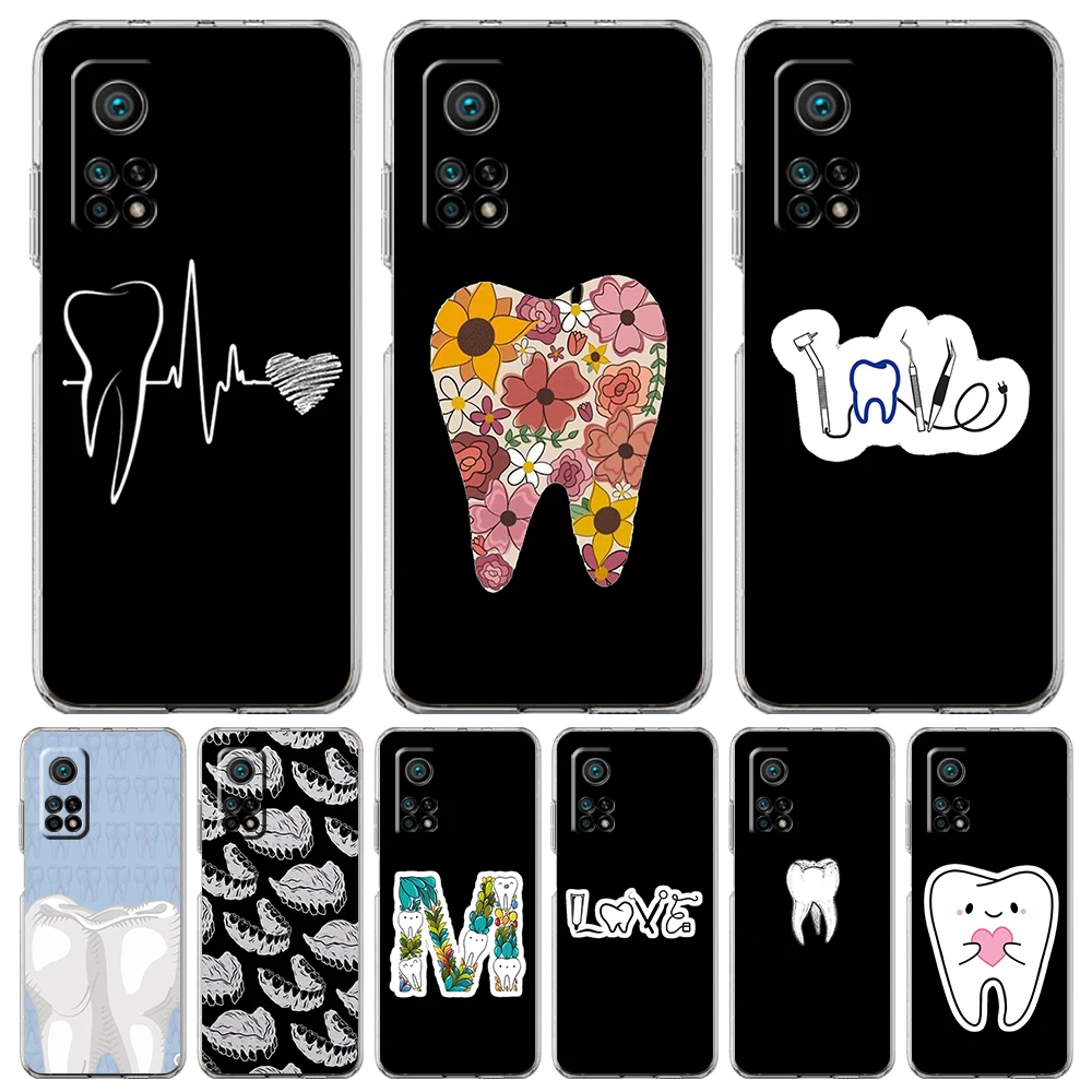 Dentist Dental Dent Tooth Cute Teeth Case For Xiaomi Mi Poco X6 X5 NFC X3 F6 F5 Pro F4 F3 15 14T 14 13T 12T 12 13 Lite 11 Cover