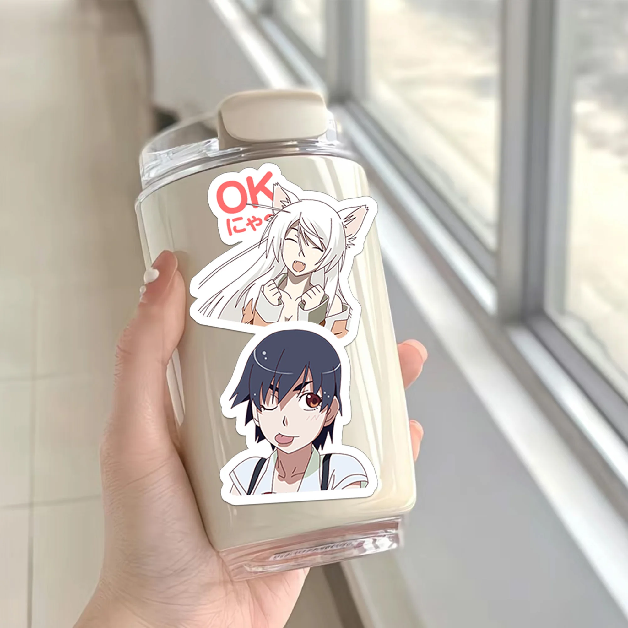 Imagen 4: 40 Piezas de Bakemonogatari Serie de Anime Mercancía Meme Pegatinas Pegatinas Decorativas para Laptops, Cuadernos y Libros