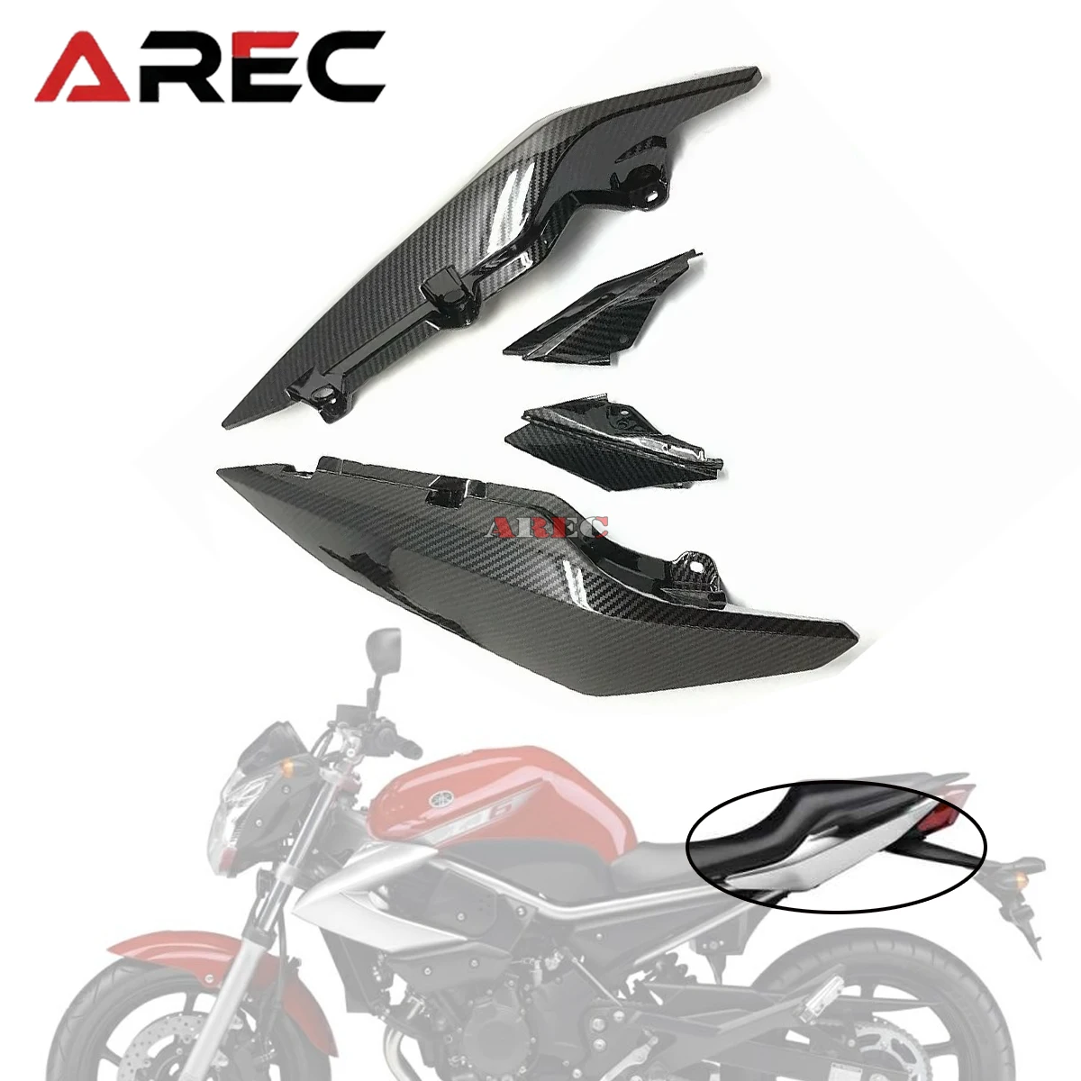 

Carbon Fiber Pattern and Matte Black Left Right Rear Tail Bodywork Fairing Cowing Cover For Yamaha XJ6 2009-2012