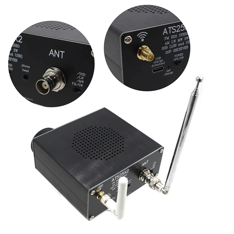 

-A96Z Ats25x2 DSP полнодиапазонный радиоприемник для FM/LW/MW/SSB - 2,4-дюймовый сенсорный экран и функция Wi-Fi