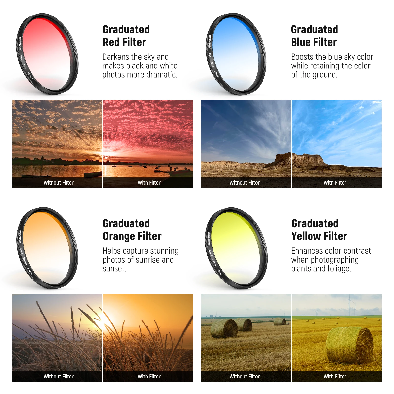 NEEWER 67 mm 7-teiliges ND-Filter-Set für Android Samsung Google Pixel Huawei Xiaomi Clip On CPL+ ND32 + Starlight + GND-Kameraobjektiv – Detail 3