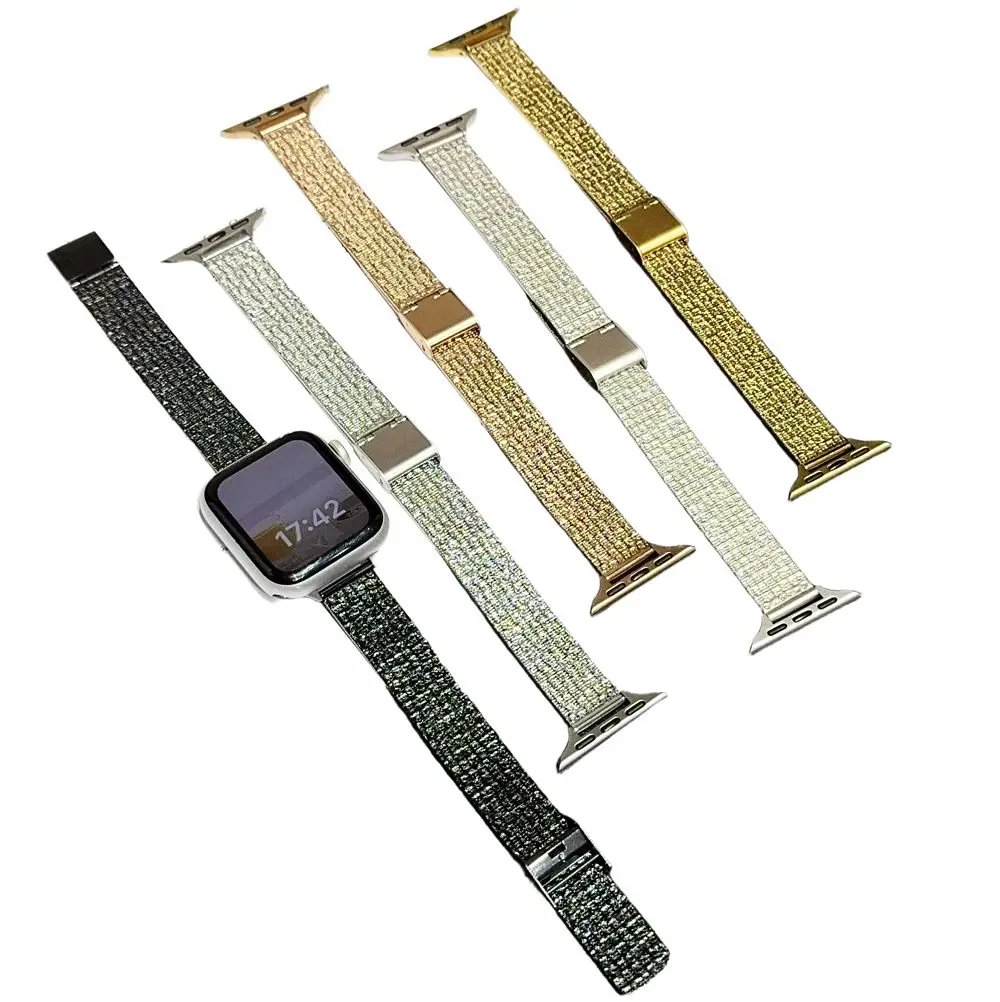 

Slim Watch Straps for Apple Watch Band 49 40 41 44 45 38 42 46mm Stainless Steel Milanese Strap for iWatch 11 10 9 8 7 6 5 SE