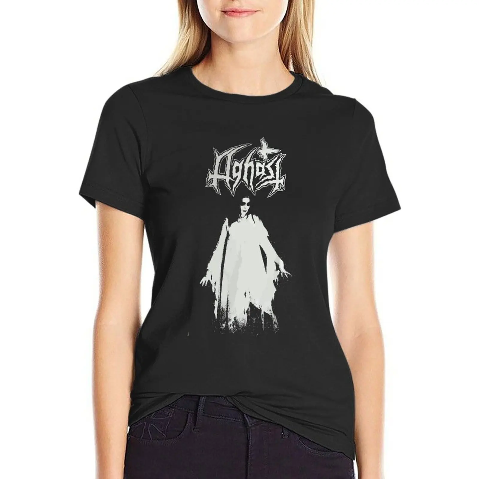 

Aghast Black Metal T-Shirt oversized anime clothes plain t shirts for Women