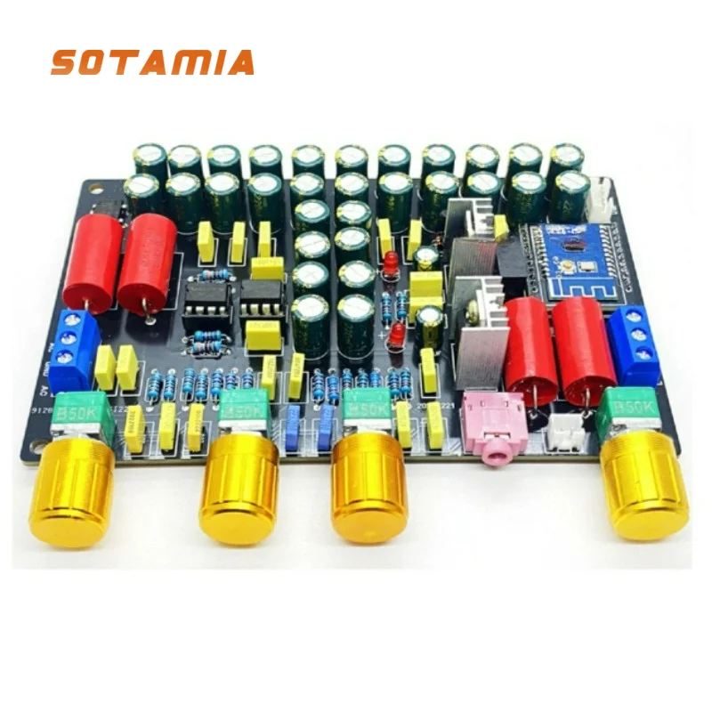 

SOTAMIA Bluetooth Stereo Pre Stage Pre-tone Board Lossless HIFI Decoding 2604 Op Amp 2.0 Channel Home Music Speaker Modification