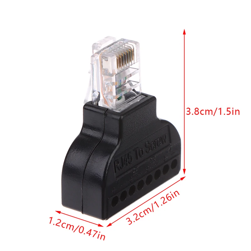 1set RJ45 Ethernet Male To 8 Pin AV Terminal Screw Adapter Converter Block Plug CCTV Accessories