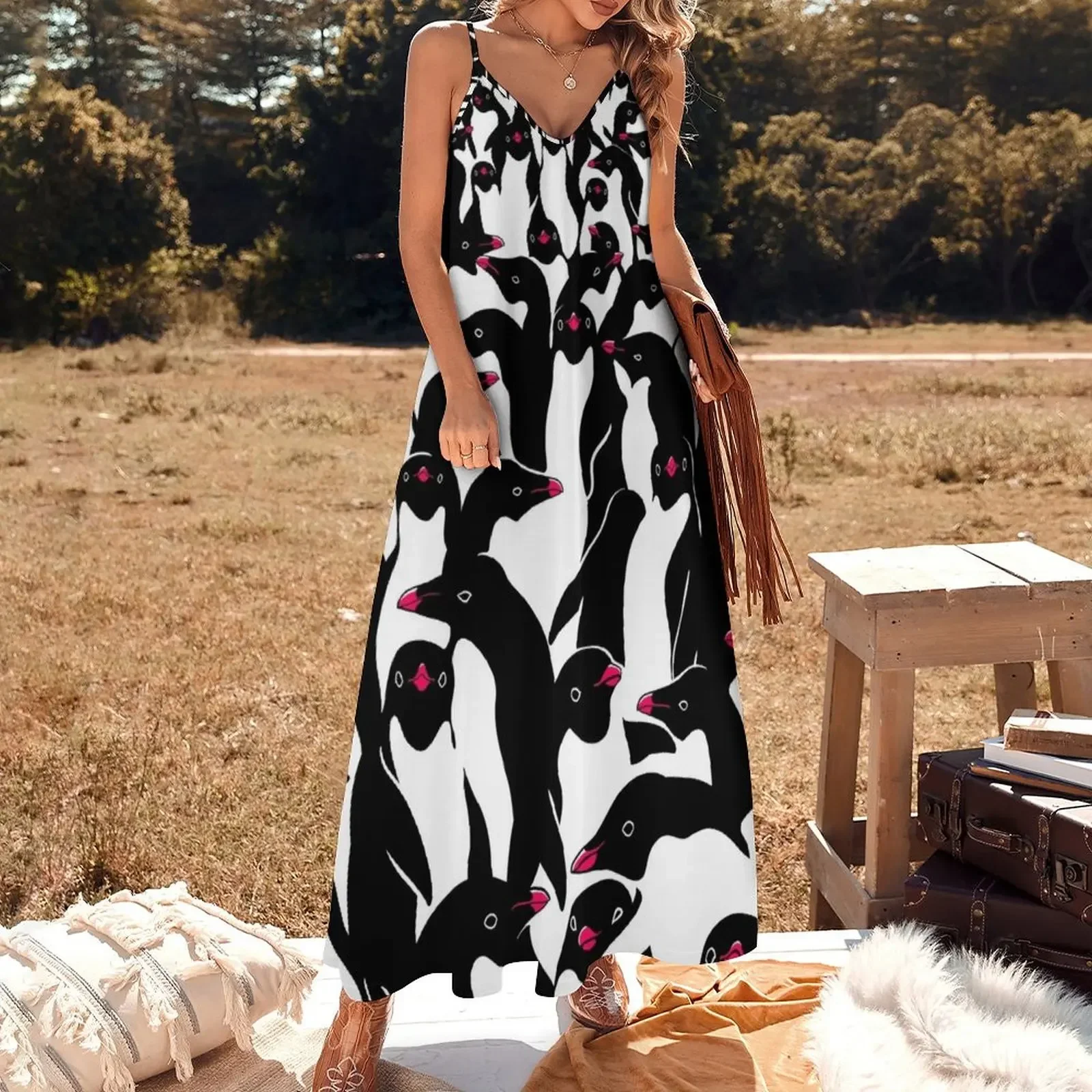 meanwhile penguins II Sleeveless Dress summer dresses womens 2024 Women's summer dresses Dress