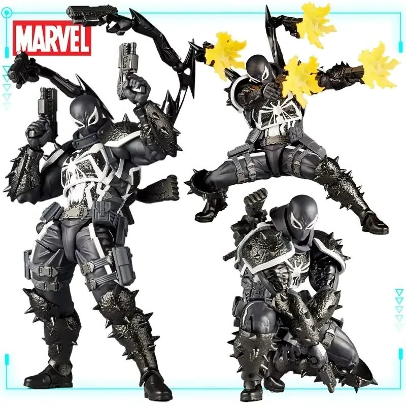 

Kaiyodo Original Genuine Marvel Spider Man Agent Venom Amazing Yamaguchi Revoltech 17cm Assembly Model Toy Action Figures Gift