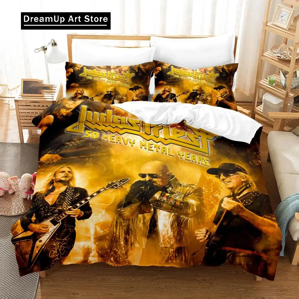 3D Print Judas Priest Bedding Set Boys Girls Twin Queen Size Duvet Cover Pillowcase Bed Kids Adult Fashion Home Textileextile