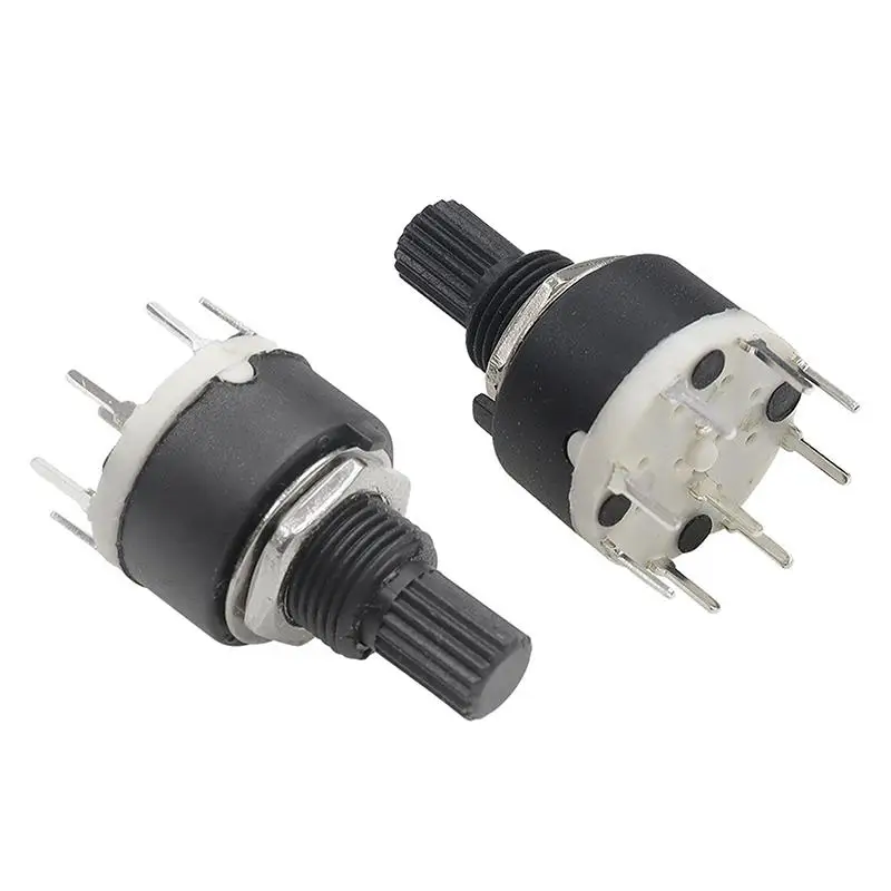 RS16 16mm Rotary Switch Multi Position Flower Axis Band Switch 15mm Handle for Instrument Circuit Control