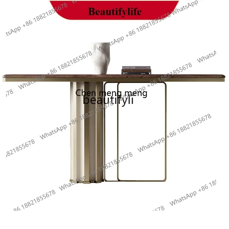 

G153 Chinese solid wood entrance table light luxury black walnut entrance platform middle hall case