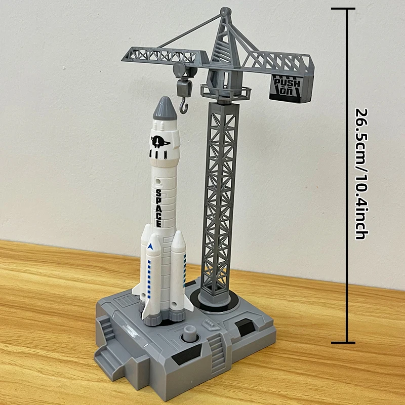 1pcs Rocket+1pcs Launch Station+3pcs Astronaut (Capable of Launching Rockets), CHILDREN\'S Astronaut Spacecraft Model Toy