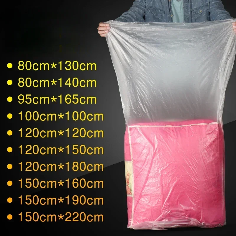 

50pcs Extra Large Plastic Flat Pockets Quilt Clothes Moisture-proof Dustproof Bags Furniture Packag PE Top Open Thin Film Bag