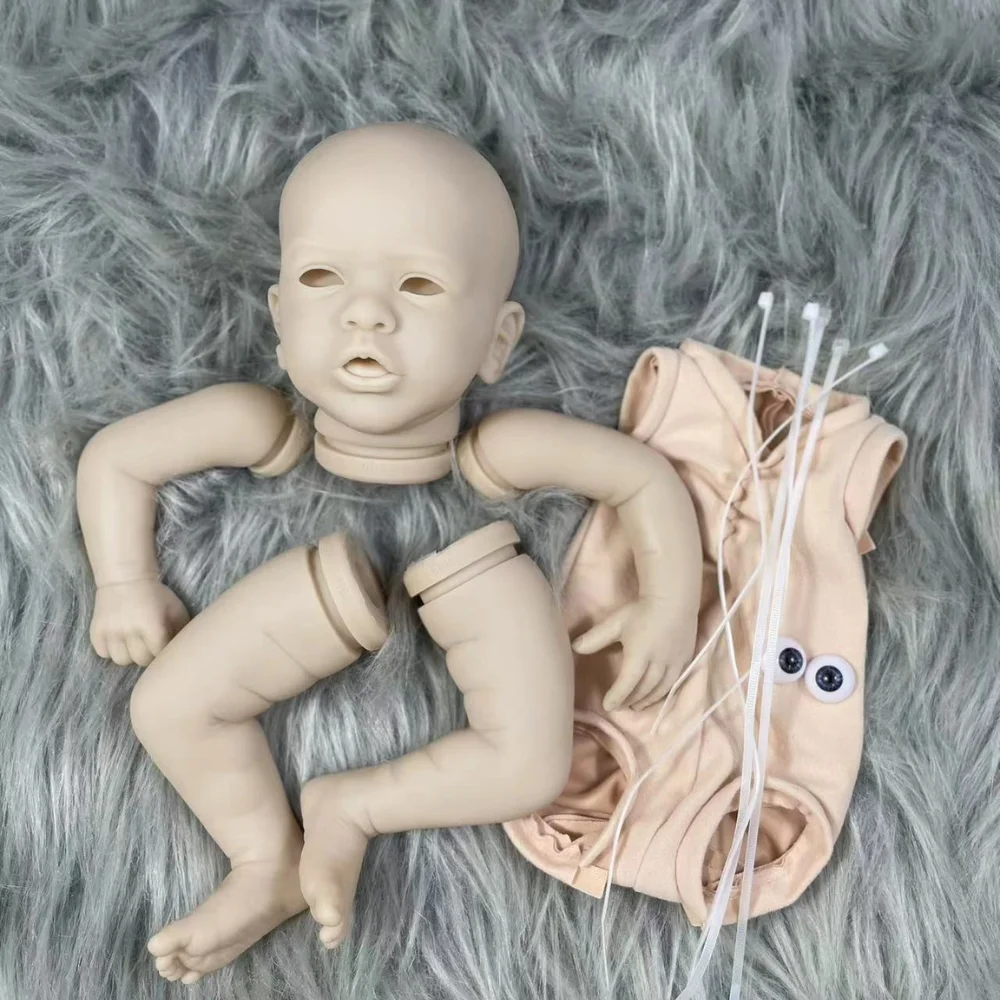 18-19 Zoll Vinyl wieder geborene Puppe Kit Aleyna lebensechte frische Farbe unvollendete unbemalte leere Puppe Kit mit Stoff Körper und Augen