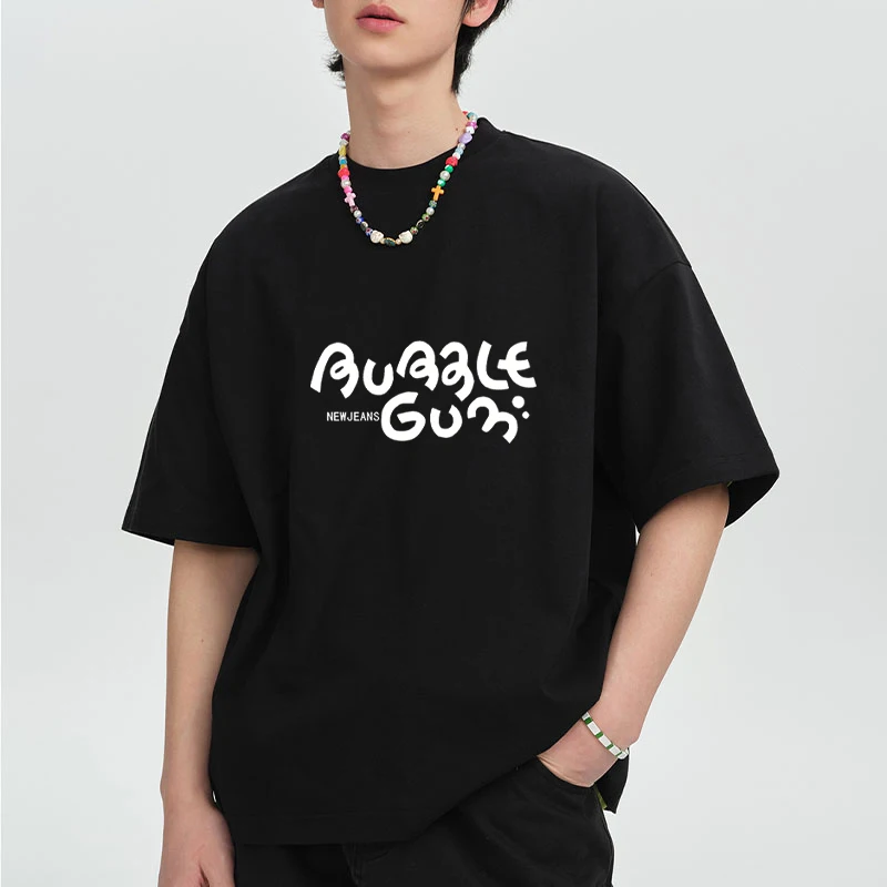 

NewJeans Bubble Gum printed short sleeve T-shirts Men Women Summer Fashion High Quality T shirt Cotton Casual Loose tops Unisex
