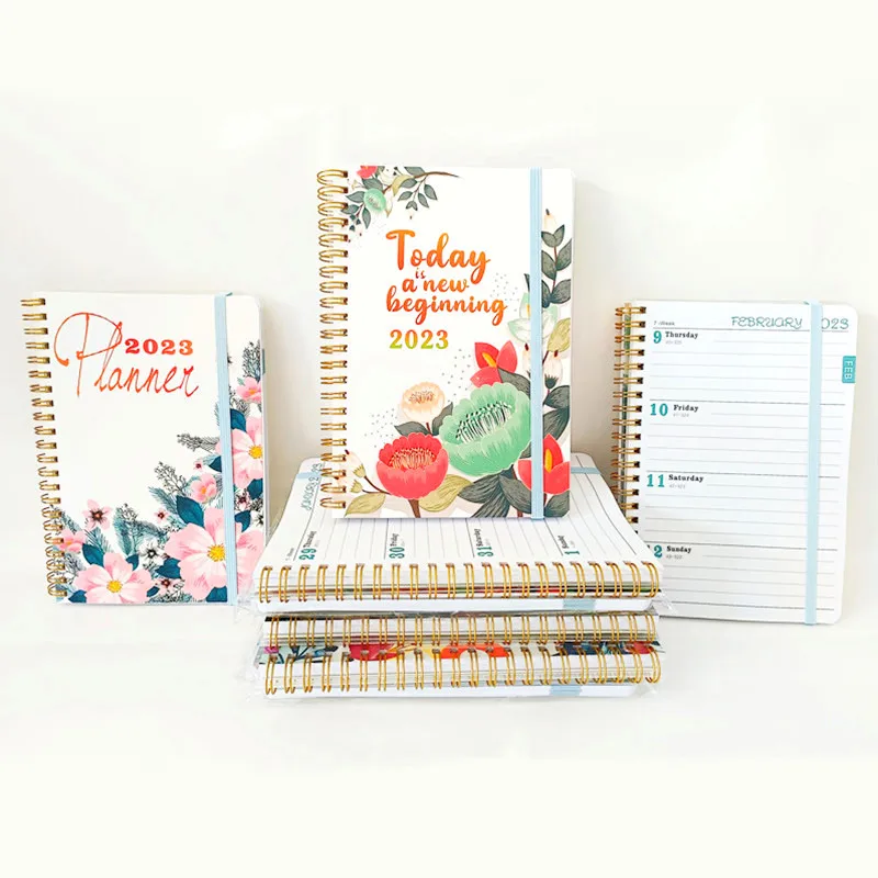 Daily Calendar Planner Notebook 2023 Weekly Monthly Office Agenda Organizer Time Management Personal Appointment Journal Wedding