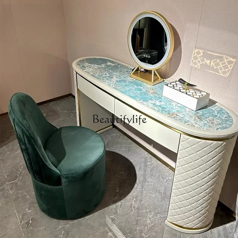 

yj9 Italian light luxury dresser luxury slate paint makeup table
