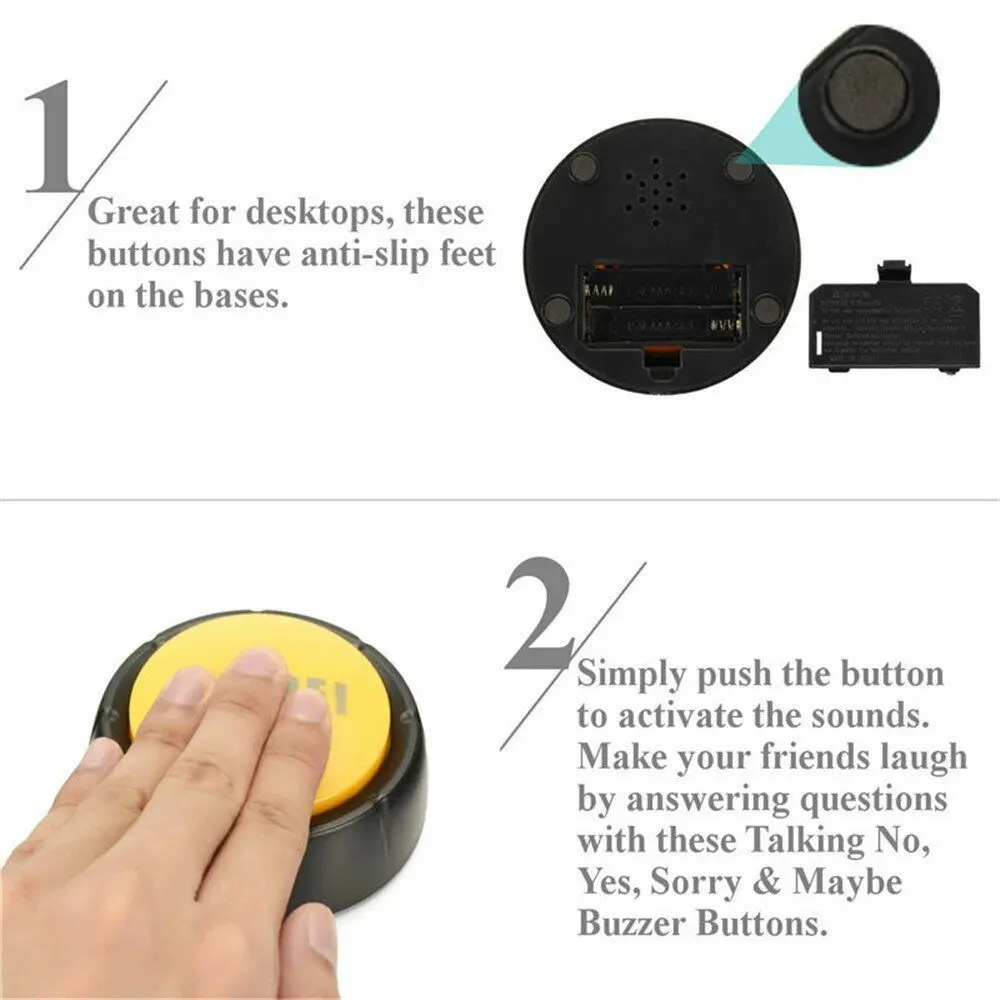 High Quality Plastic Sound Button 85db Holiday Supply Sound Talking Funny Button Party Gift Talking Button