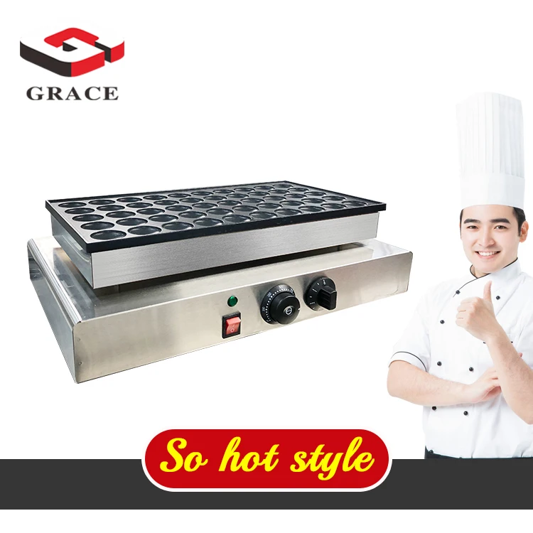 Commercial Mini Pancake Muffin Waffle Maker Machine 50 Holes Electric Non-Stick Snack Food Equipment New Condition