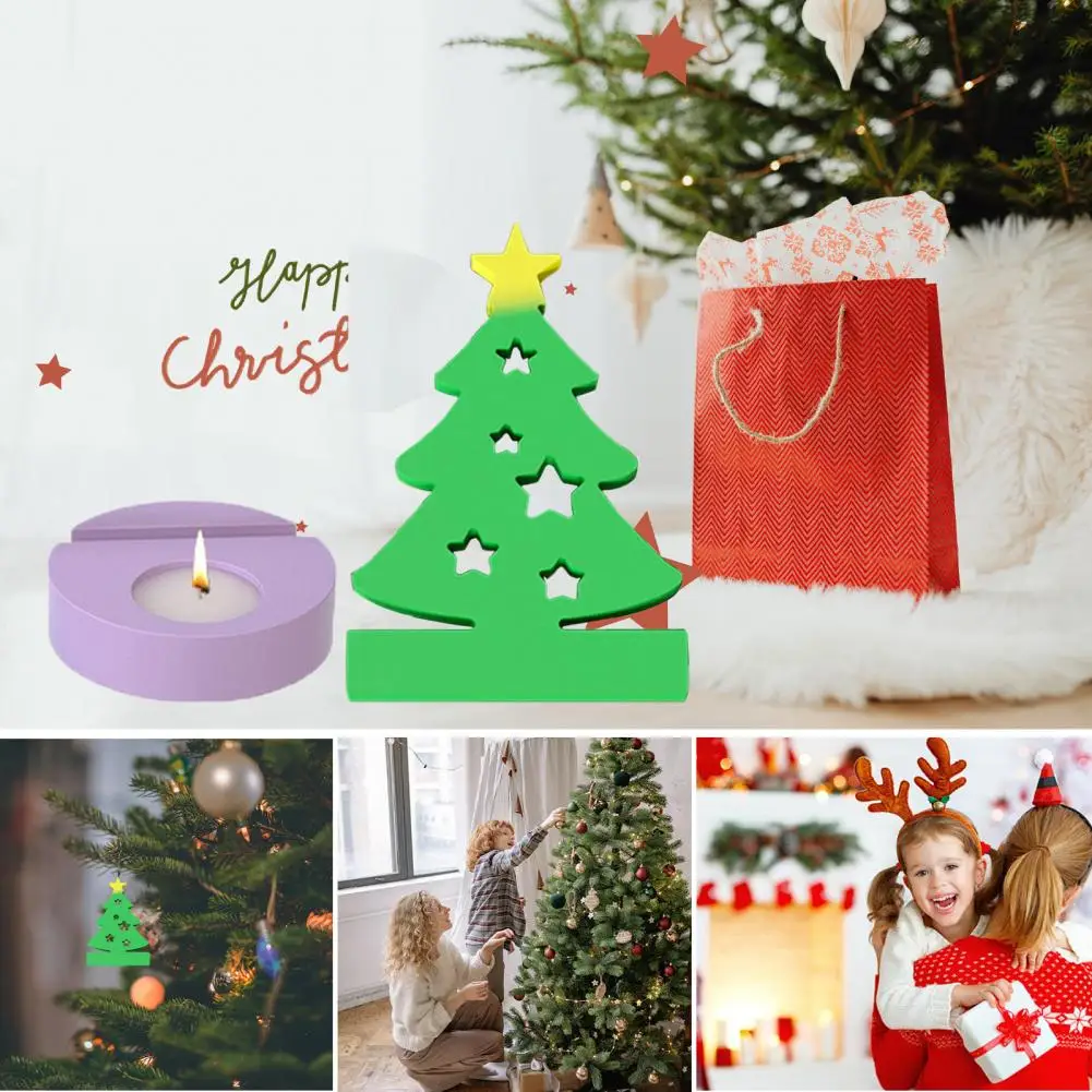 Reusable Christmas Tree Mold Handmade Christmas Tree Candle Holder Mold for Diy Craft Lovers Silicone Mold for Epoxy Resin