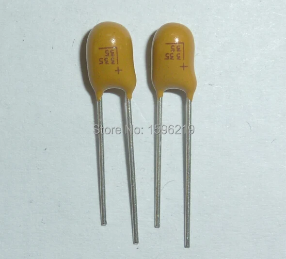 Condensador de tantalio de 50 piezas, 3,3 uF, 35V, 335 nuevo, 35V3.3uF, DIP Radial