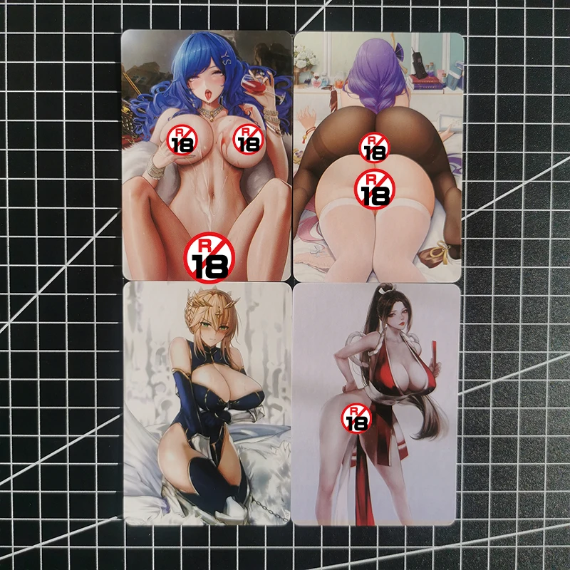 In Magazzino 4 Pz/set Jeanne d'Arc Yae Miko Raiden Shogun Azur Lane USS St. Louis Mai Shiranui Sexy Anime Girl Collezione di Carte Giocattoli