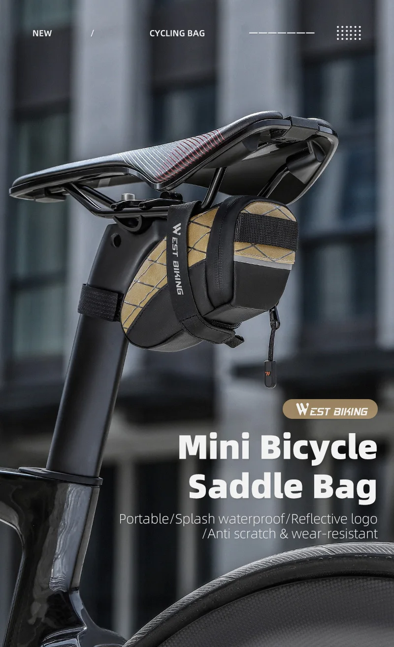 WEST BIKING Mini-Fahrradsatteltasche 0,3L Wasserdichte Fahrradtasche für Tägliche Werkzeugaufbewahrung Fahrrad-Zubehör – Detail 1