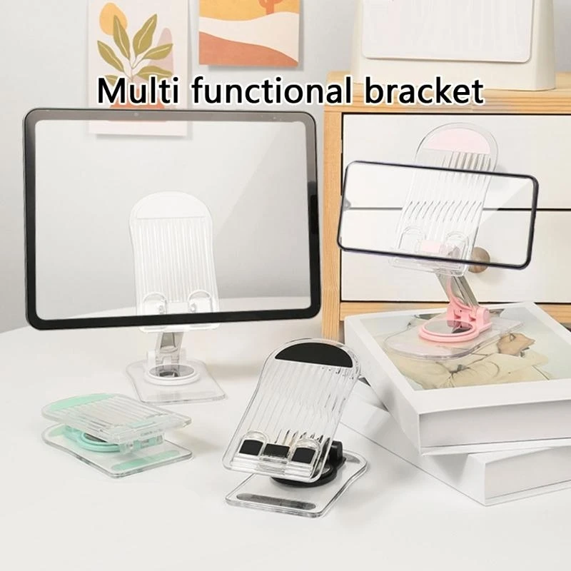 クリアテーブルトップ電話タブレットスタンド360度回転携帯電話ホルダーH05A