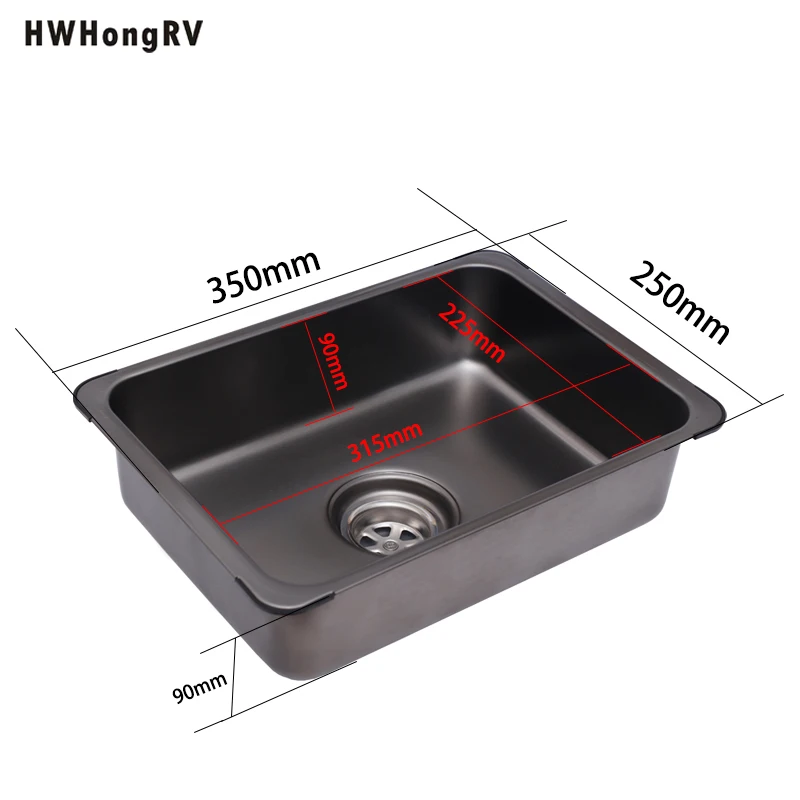 HWHongRV RV accessories motorhome RV Campervan Stainless Steel Sink with cutting  fruit board lid