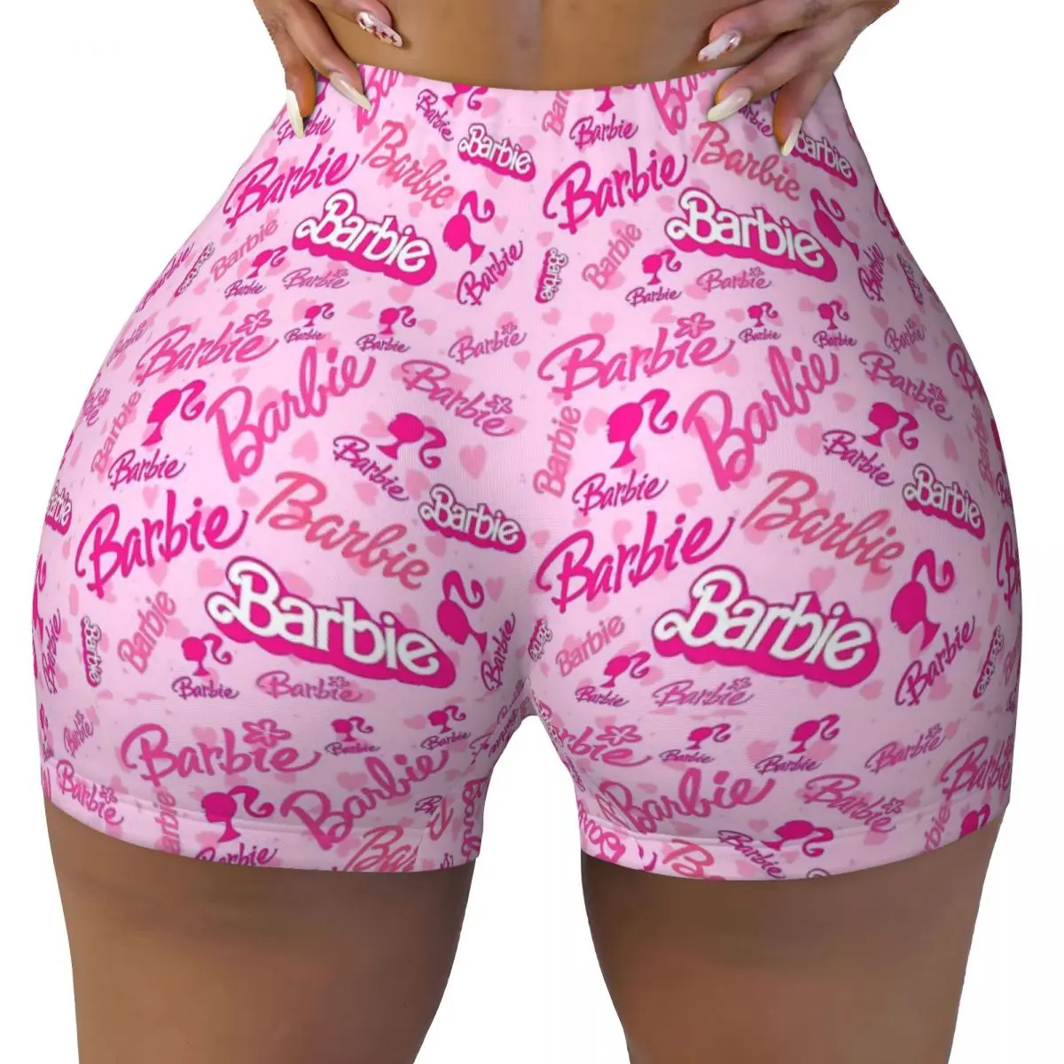 Custom Cute Barbie Volleyball Biker Gym Shorts Women Athletic Workout Yoga Shorts