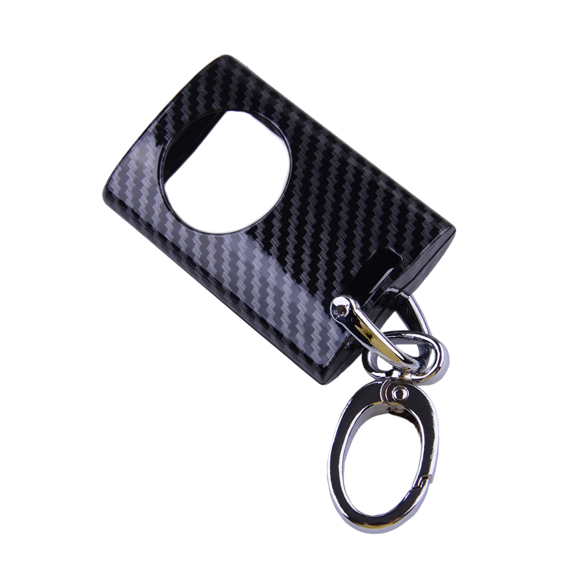 Carbon Fiber Style Remote Key Fob Case Cover Shell with Chain Fit for Cadillac DTS STS Escalade CTS SRX XTS Chevrolet Corvette