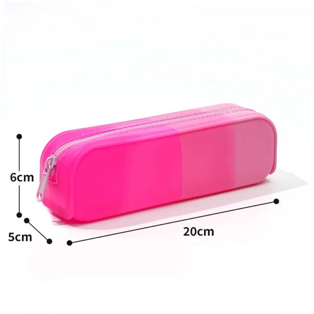 The New Hot-selling Gradient Color Silicone Pencil Case Portable Simple Large-capacity Pencil Case Cute and Simple 20cm