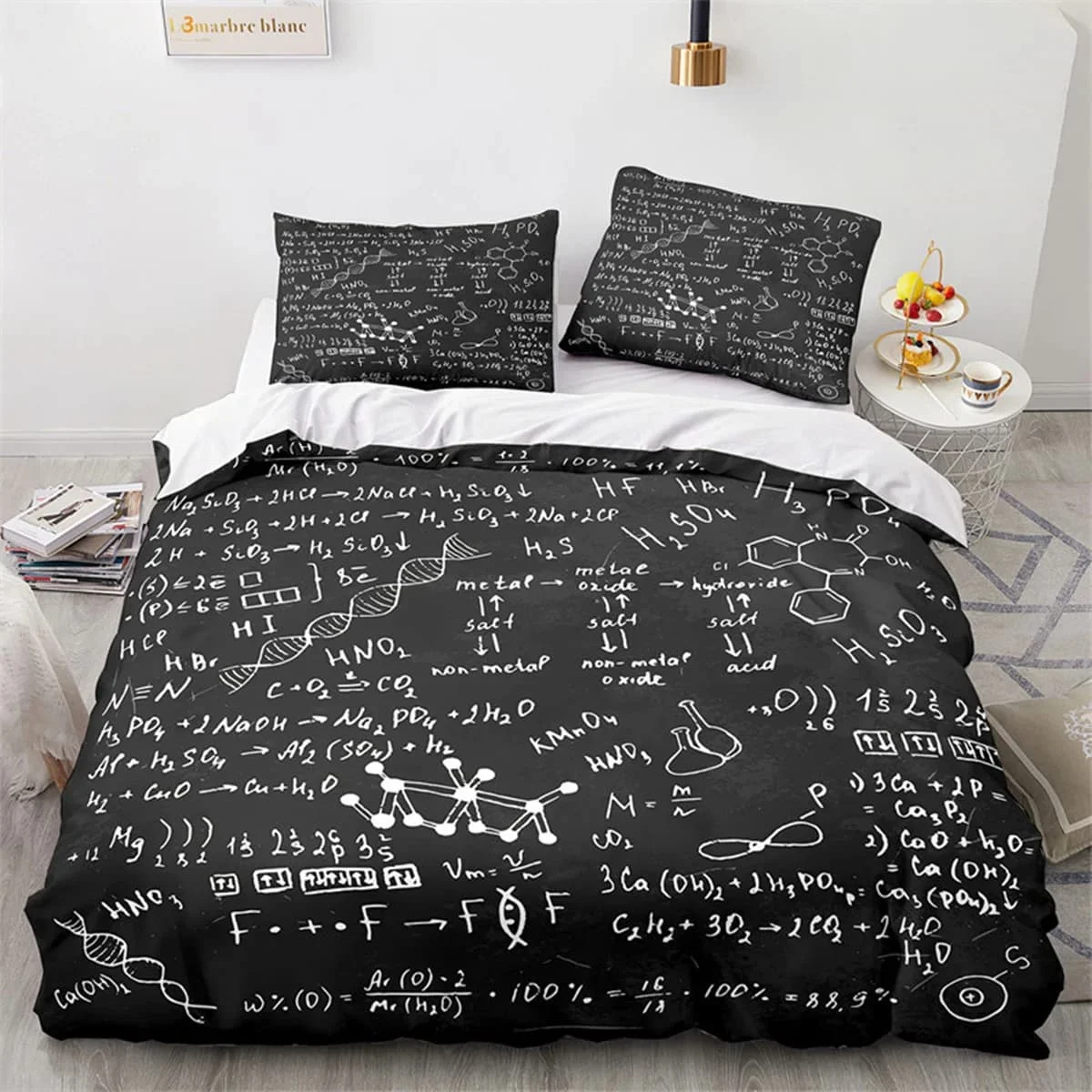 غطاء لحاف لمعادلات الرياضيات للصيغ الرياضيات مناسب للأطفال الأولاد والبنات الذين يحبون علماء الرياضيات بشكل مريح #3