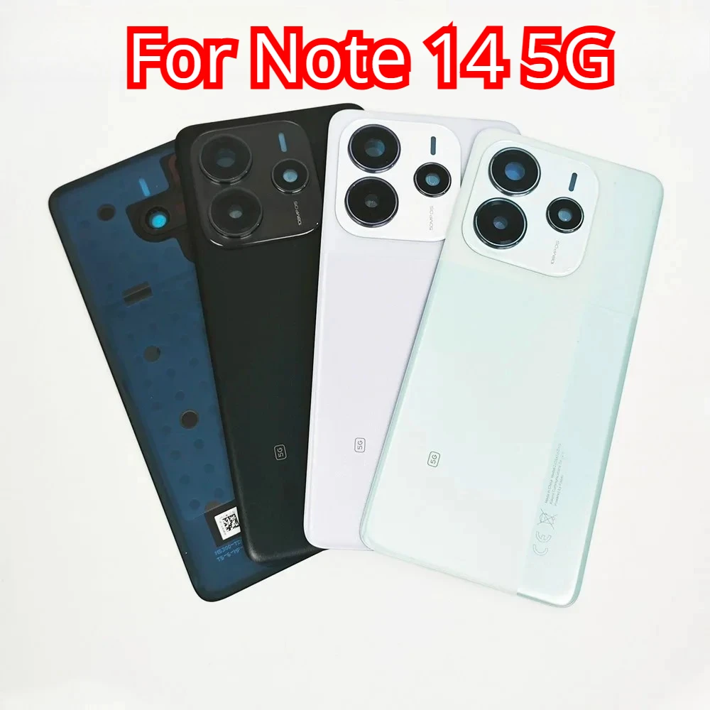 For Xiaomi Redmi Note 14 5G Rear Battery Door , Replacement Back Housing Cover Case + Camera Lens +Adhesive