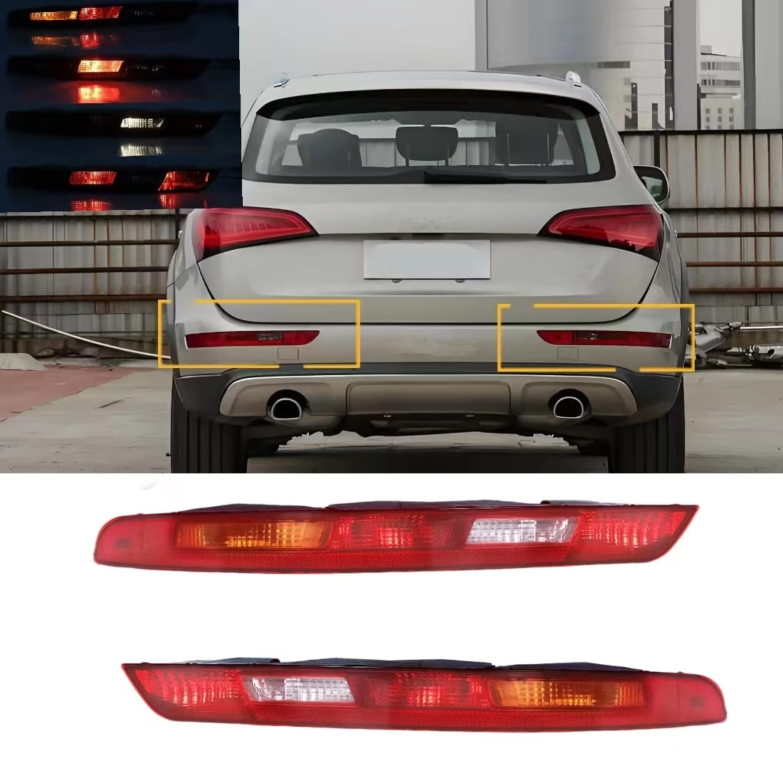

For Audi Q3 2016 2017 2018 Rear Bumper Tail Light Reflector Turn Signal Brake Lamp Car Accessories 8UD945095B 8UD945096B