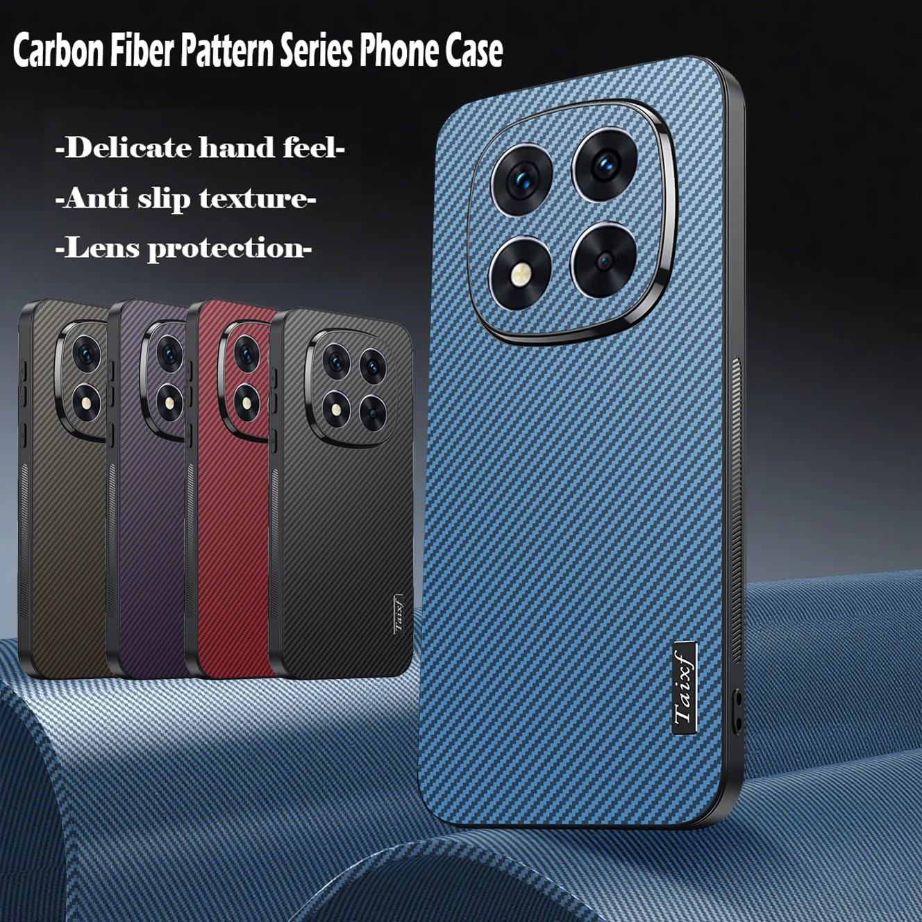 

Carbon Fiber Pattern Business Style Phone Case For Xiaomi Redmi Note 14 Pro 14 Pro+ 5G Lens Protection Shockproof Back Cover