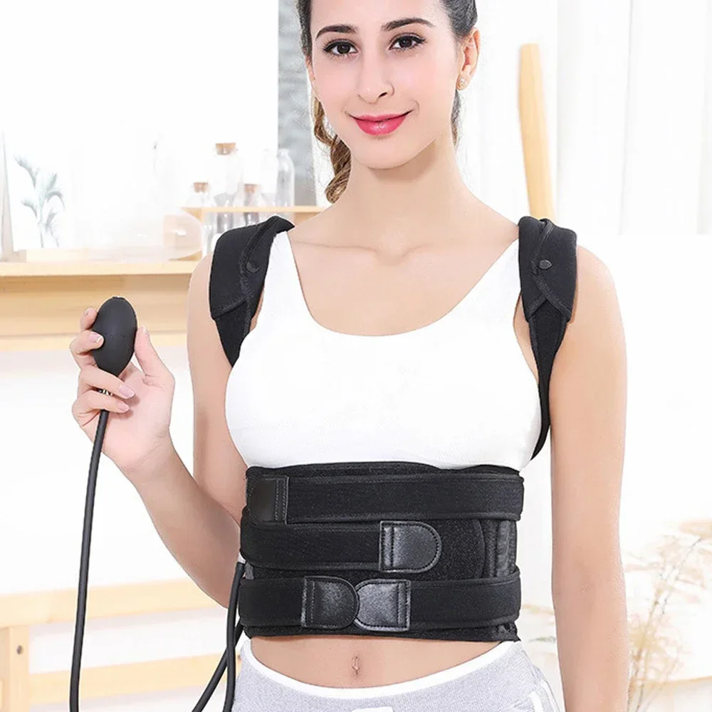 Inflatable Back Brace Posture Corrector,Back Lumbar Adjustable Support Shoulder Posture Support for Improve Posture Provide