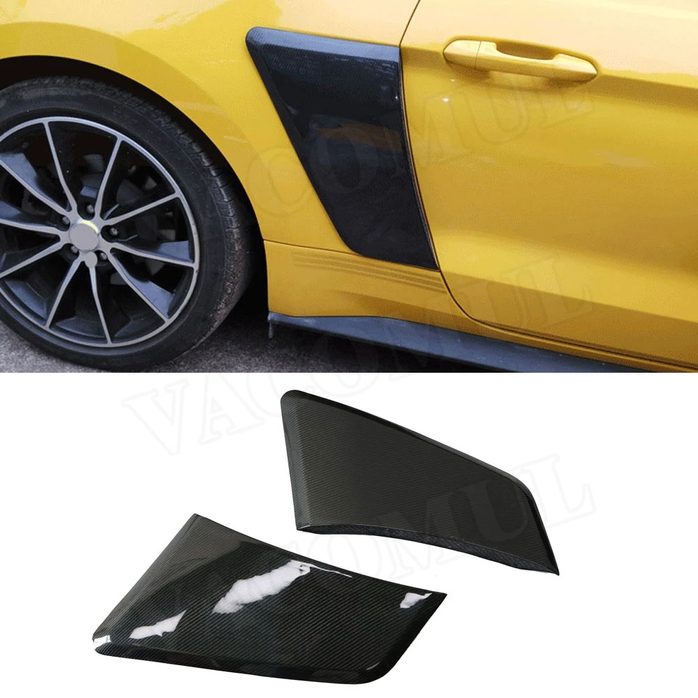 

VACOMUL Carbon Fiber Rear Fender Decorative Scoops Guards for Ford Mustang Coupe 2-Door 2015 2016 2017 Protector Plates FRP