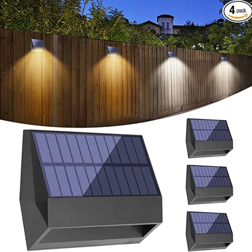 luz solar da parede exterior com alto brilho lampada led inducao automatica cerca jardim paisagem cerca cores 01