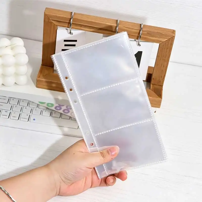 

20 шт. прозрачных файлов-папок формата А6 для блокнотов, 6 отверстий, для самостоятельного изготовления, с кольцами для переплета, из ПВХ, для хранения документов