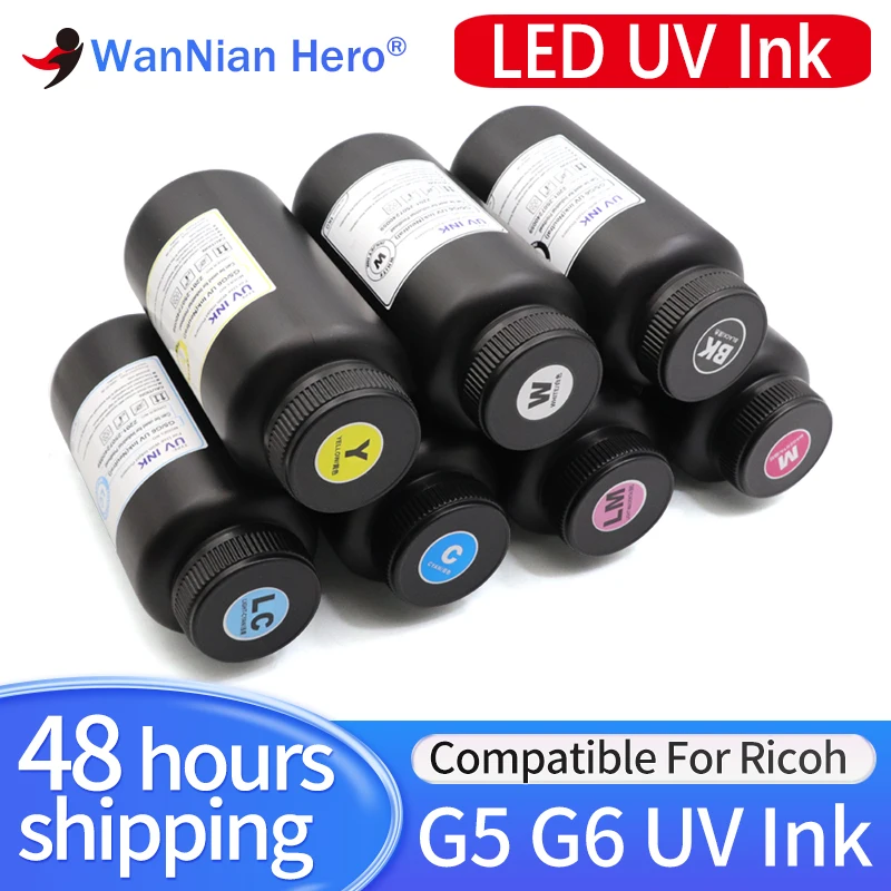 

1л 1000 мл светодиодные отверждаемые УФ-чернила для Ricoh G5 G6 Gen3 Gen4 Gen4L Gen5 Gen5i Gen5S Gen6 G3 G4 G5i печатающая головка жесткие мягкие нейтральные УФ-чернила