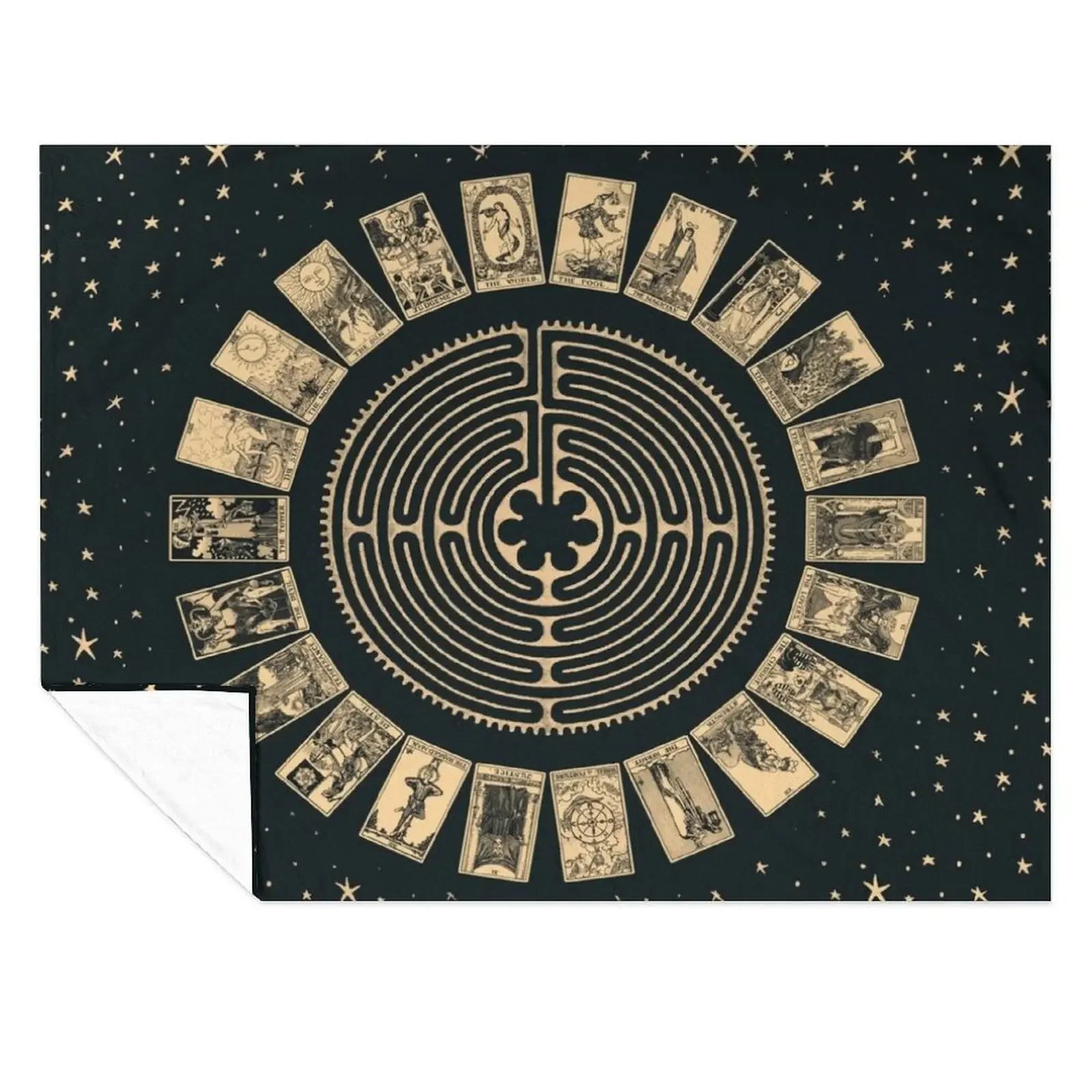 

Labyrinth and Tarot Wheel Throw Blanket decorative Winter beds Designers Sofa Blankets