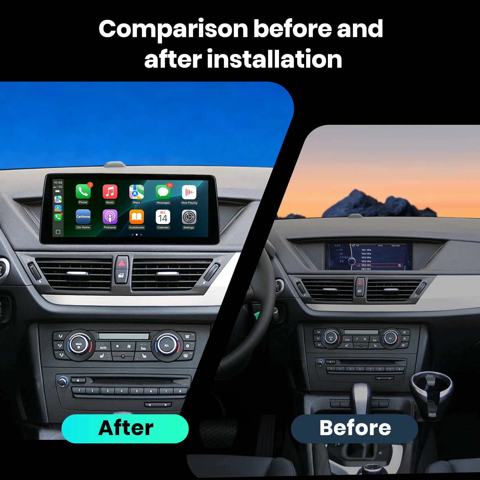12.6 inch Ultra Wide Linux Screen Upgrade For BMW 5 Series E60 2006-2010 CCC F10 2011-2012 CIC 2013-2017 NBT Carplay Android view 3