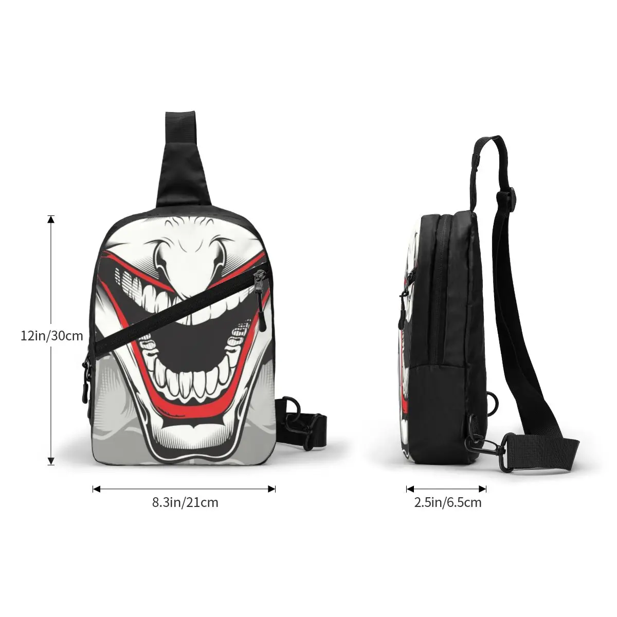 Personalized Horror Evil Clown Sling Bags Men Fashion Joker Shoulder Crossbody Chest Backpack Traveling Daypack