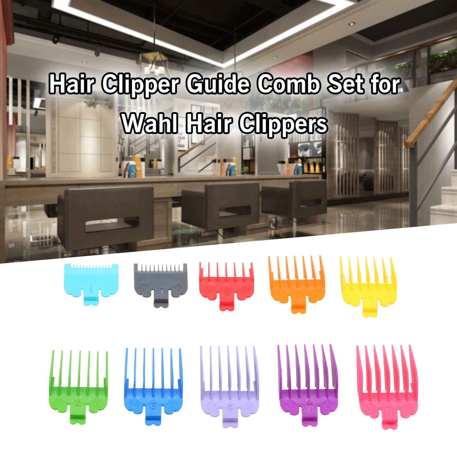 

10PCS Hair Clipper Guide Comb Set for Wahl Hair Clippers Limit Combs Hair Trimmer Guards Attachments Hair Salon Tool Set