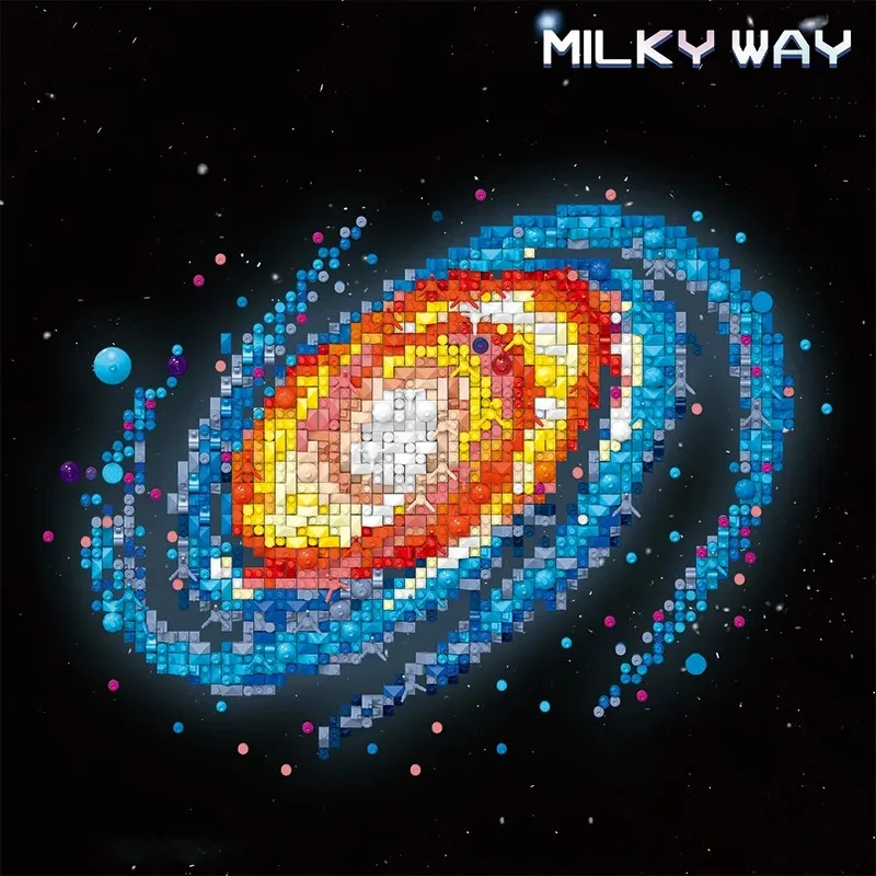 2400 + stks Ruimte Melkweg MOC Model Schilderen Micro Bouwstenen bricks Kit Creatieve Collectible Speelgoed voor Volwassen Kinderen geschenken