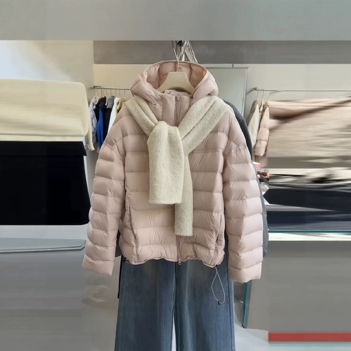 Korean Style Women's Short Cotton Jacket Warm Hooded Loose Fit Coat Female Fashion Winter Outerwear Small Size Friendly