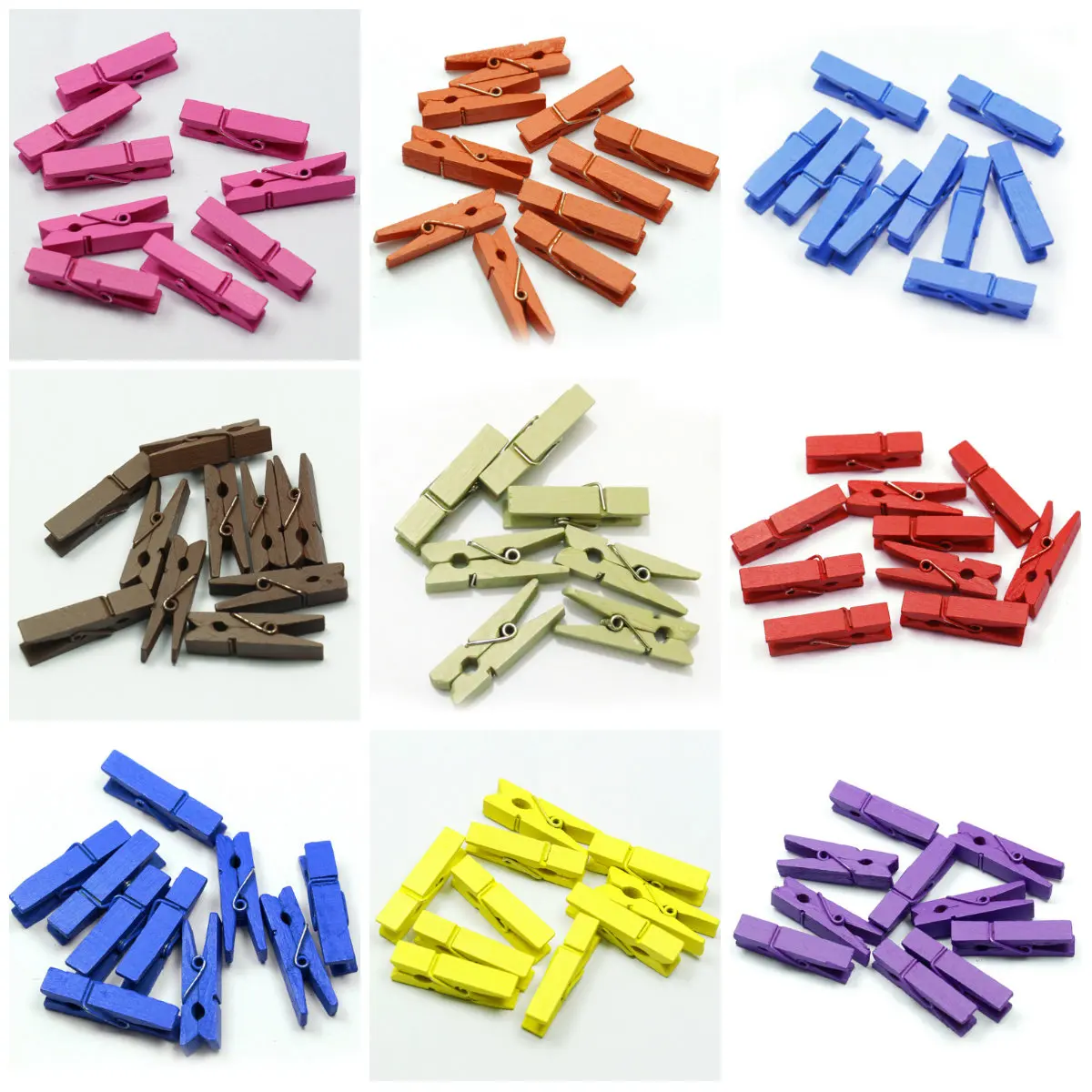 20PCS Wholesale Very Small Mine Size 35mm Mini Natural Wooden Clips For Photo Clips Clothespin Craft Decoration Clips Pegs