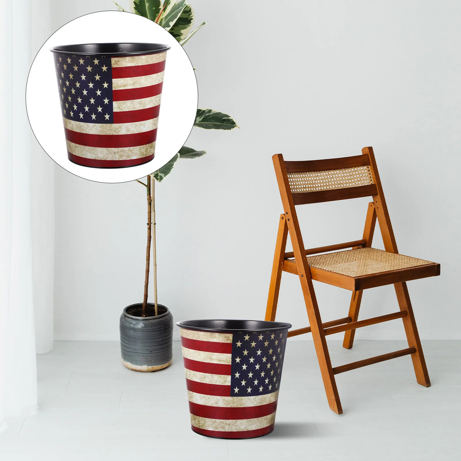 

Decorative Kitchen Trash Can Commercial Waste Basket Bathroom Storage Creative Container Bin Garbage Bedroom Outdoor